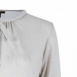 Pre Owned Louis Vuitton Beige Long Sleeve Top M