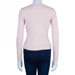 Pre Owned Louis Vuitton Cotton Lace Long Sleeve Top S