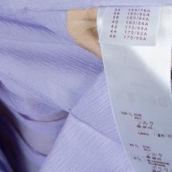 Pre Owned فستان لوي فيتون ماكسي حرير بنفسجي مكشكش بحزام S