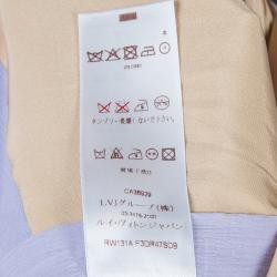 Pre Owned فستان لوي فيتون ماكسي حرير بنفسجي مكشكش بحزام S