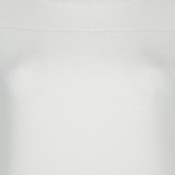 Louis Vuitton White Eyelet Patch Sweater S