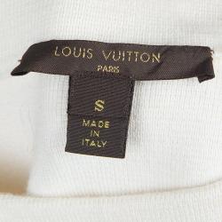 Louis Vuitton White Eyelet Patch Sweater S