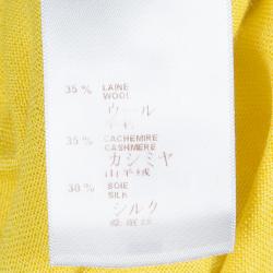 Louis Vuitton Yellow and White Shoulder Zip Detail Sweater M