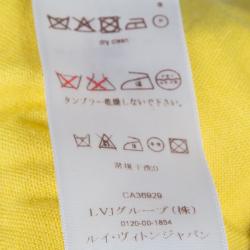 Louis Vuitton Yellow and White Shoulder Zip Detail Sweater M