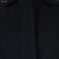 Louis Vuitton Black Wool Beaded Floral Applique Collar Detail Jacket S