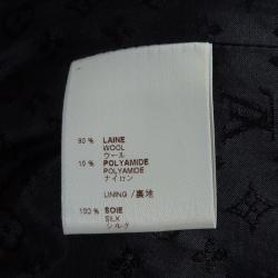 Louis Vuitton Black Wool Beaded Floral Applique Collar Detail Jacket S