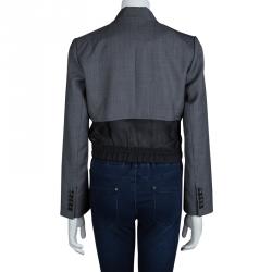 Louis Vuitton Grey Colorblock Elasticized Waist Detail Blazer M
