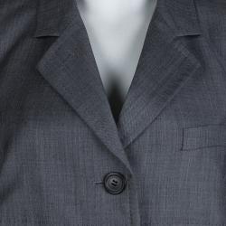 Louis Vuitton Grey Colorblock Elasticized Waist Detail Blazer M
