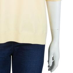 Pre Owned Louis Vuitton Yellow Knit Eyelet Collar Detail Sweater M