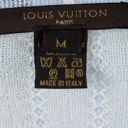 Pre Owned Louis Vuitton Cream Cashmere Perforated Belted Cardigan M