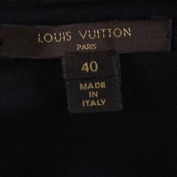 Louis Vuitton Olive Green Leopard Printed Silk Ruched Dress M