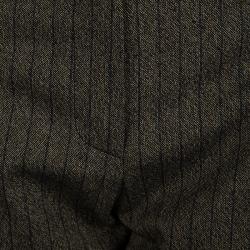 Pre Owned Louis Vuitton Brown Textured Contrast Striped Belted Trousers M
