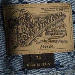 Louis Vuitton Indigo Monogrammed Denim Velvet Collar Detail Jacket S