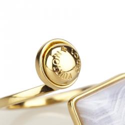 Louis Vuitton Gold-tone Stones Ring Size 54