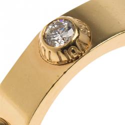 Louis Vuitton Clous Diamond Yellow Gold Ring Size 50