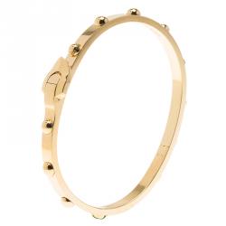 Louis Vuitton Clous Yellow Gold Bangle Bracelet Size 17CM