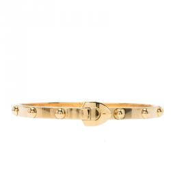 Louis Vuitton Clous Yellow Gold Bangle Bracelet Size 17CM