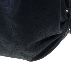 Pre Owned Louis Vuitton Black Perforated Leather Large Mahina Hobo