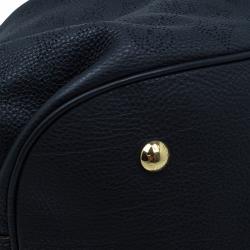 Pre Owned Louis Vuitton Black Perforated Leather Large Mahina Hobo