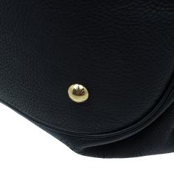 Pre Owned Louis Vuitton Black Perforated Leather Large Mahina Hobo