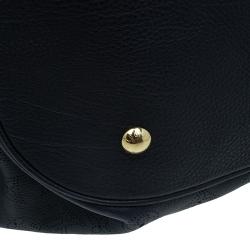 Pre Owned Louis Vuitton Black Perforated Leather Large Mahina Hobo