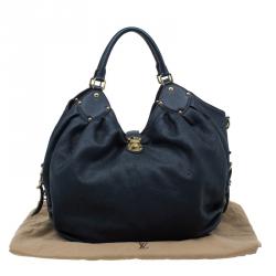 Pre Owned Louis Vuitton Black Perforated Leather Large Mahina Hobo