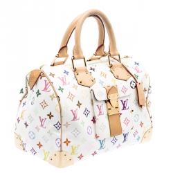 Pre Owned حقيبة لوي فيتون سبيدي كان فاس مونوغرامي متعددة الألوان بيضاء 30