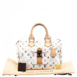 Pre Owned حقيبة لوي فيتون سبيدي كانفاس مونوغرامي متعددة الألوان بيضاء 30