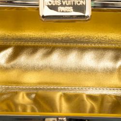 مملوكة مسبقًا Louis Vuitton Metallic Grey Monogram Satin Limited Edition Minaudiere Motard Clutch