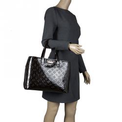 Pre Owned Louis Vuitton Terre D Ombre Monogram Vernis Wilshire MM Bag