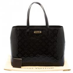 Pre Owned Louis Vuitton Terre D Ombre Monogram Vernis Wilshire MM Bag