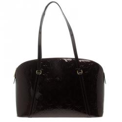 Pre Owned Louis Vuitton Amarante Monogram Vernis Avalon Zipped Bag