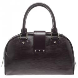 Pre Owned Louis Vuitton Purple Epi Leather Bowling Montaigne GM Bag