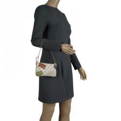 Pre Owned Louis Vuitton Damier Azur Canvas Trunk Labels Milla Pochette Accessoires