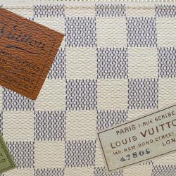 Pre Owned Louis Vuitton Damier Azur Canvas Trunk Labels Milla Pochette Accessoires