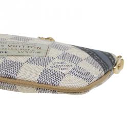 Pre Owned Louis Vuitton Damier Azur Canvas Trunk Labels Milla Pochette Accessoires