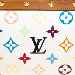Pre Owned Louis Vuitton White Multicolor Canvas Pochette Accessories
