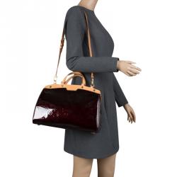 Pre Owned Louis Vuitton Amarante Monogram Vernis Brea MM Bag