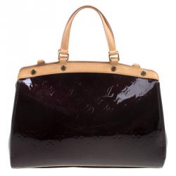 Pre Owned Louis Vuitton Amarante Monogram Vernis Brea MM Bag
