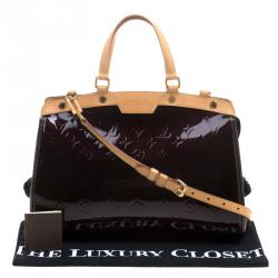 Pre Owned Louis Vuitton Amarante Monogram Vernis Brea MM Bag