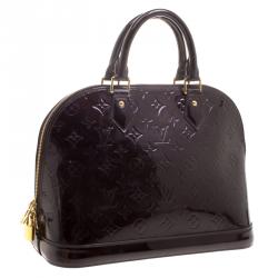 Pre Owned Louis Vuitton Amarante Monogram Vernis Alma PM Bag