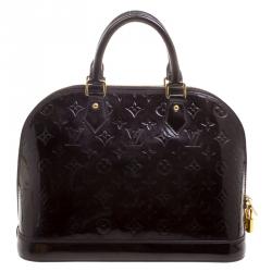 Pre Owned Louis Vuitton Amarante Monogram Vernis Alma PM Bag