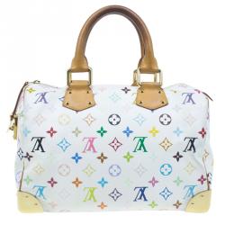 مملوكة مسبقًا Louis Vuitton White Monogram Canvas Multicolore Speedy 30