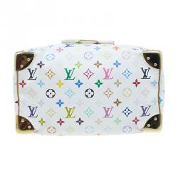 مملوكة مسبقًا Louis Vuitton White Monogram Canvas Multicolore Speedy 30