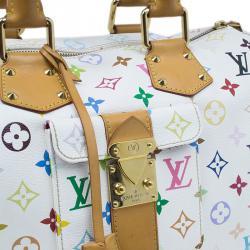 مملوكة مسبقًا Louis Vuitton White Monogram Canvas Multicolore Speedy 30