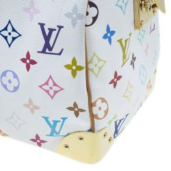 مملوكة مسبقًا Louis Vuitton White Monogram Canvas Multicolore Speedy 30