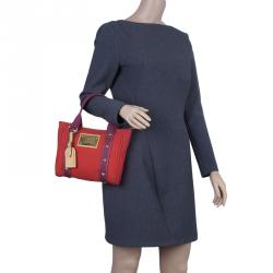 Pre Owned حقيبة لوي فيتنون كاباس كانفاس أنتيغوا أحمر PM