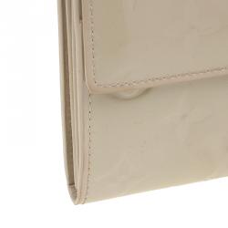 Pre Owned Louis Vuitton Citrine Monogram Vernis Sarah Wallet