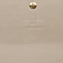 Pre Owned Louis Vuitton Citrine Monogram Vernis Sarah Wallet