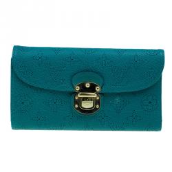 Louis Vuitton Amelia Wallet Mahina Leather Blue